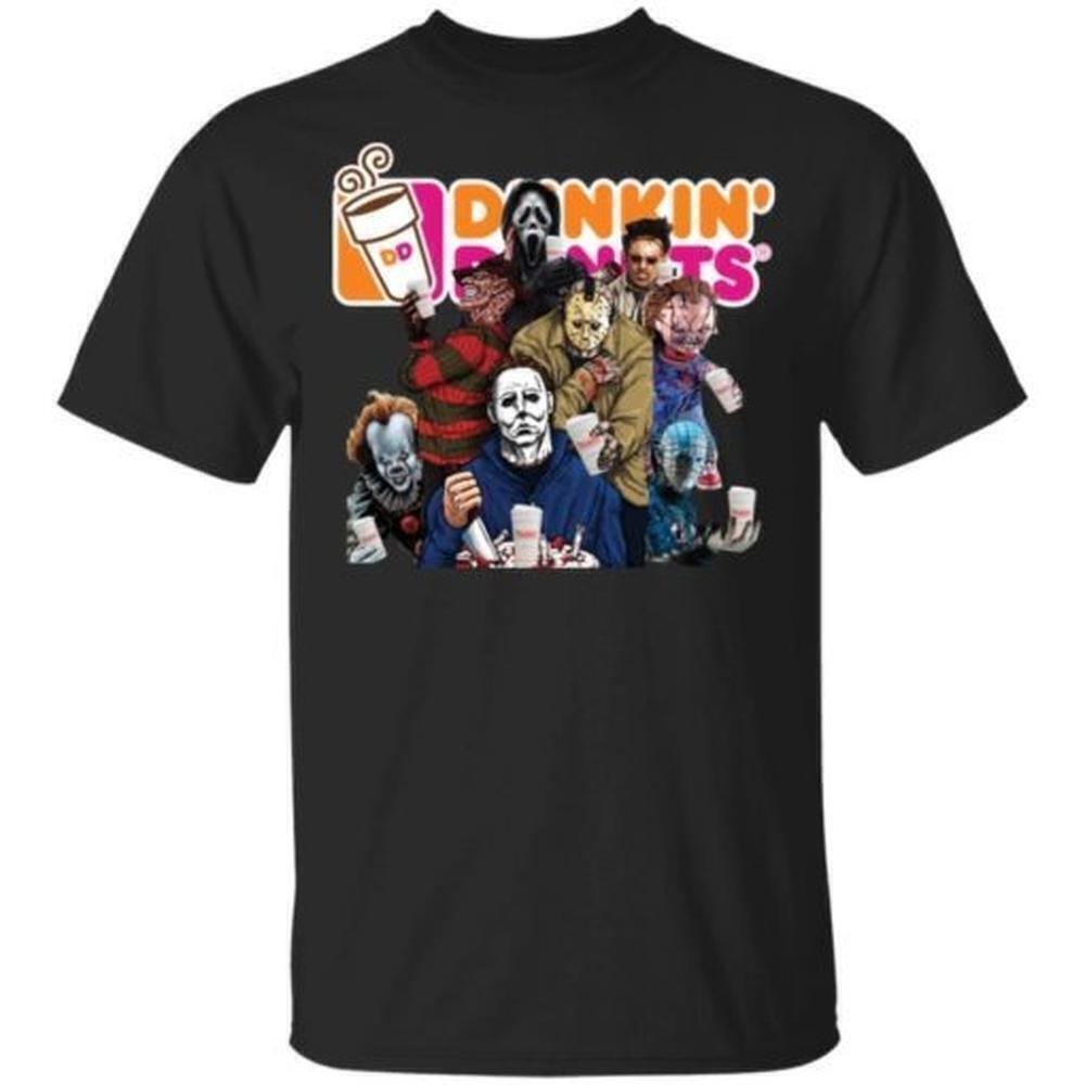 Dunkin Donuts Jason Halloween Funny Graphic T-Shirt